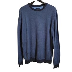 Prana Blue Organic Cotton Knit Pullover Crew Sweater